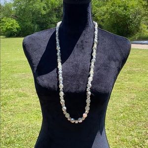 Silver lucite versatile shiny 2-way necklace 17”